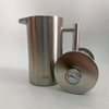 Prensa francesa de acero inoxidable de estilo clásico, cafetera de doble pared aislada de 34 oz, prensa francesa con termómetro de logotipo personalizado
