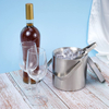 Hielera portátil aislada de acero inoxidable de doble pared con tapa y pinza para hielo incluida El colador mantiene el hielo frío y seco