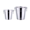 Cubitera de hielo de doble pared de Metal con tapa, pinzas para hielo y colador Cubitera de hielo aislada de 3L para coctelería, vino, accesorios de bar
