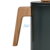 Cafetera de acero inoxidable 304 con mango de madera térmica aislada de doble pared de prensa francesa