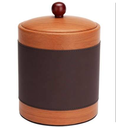 habitación de hotel cuero de la pu mini cerveza pequeña vino champán cubo de hielo de acero inoxidable enfriador de vino cubo de hielo con pinzas