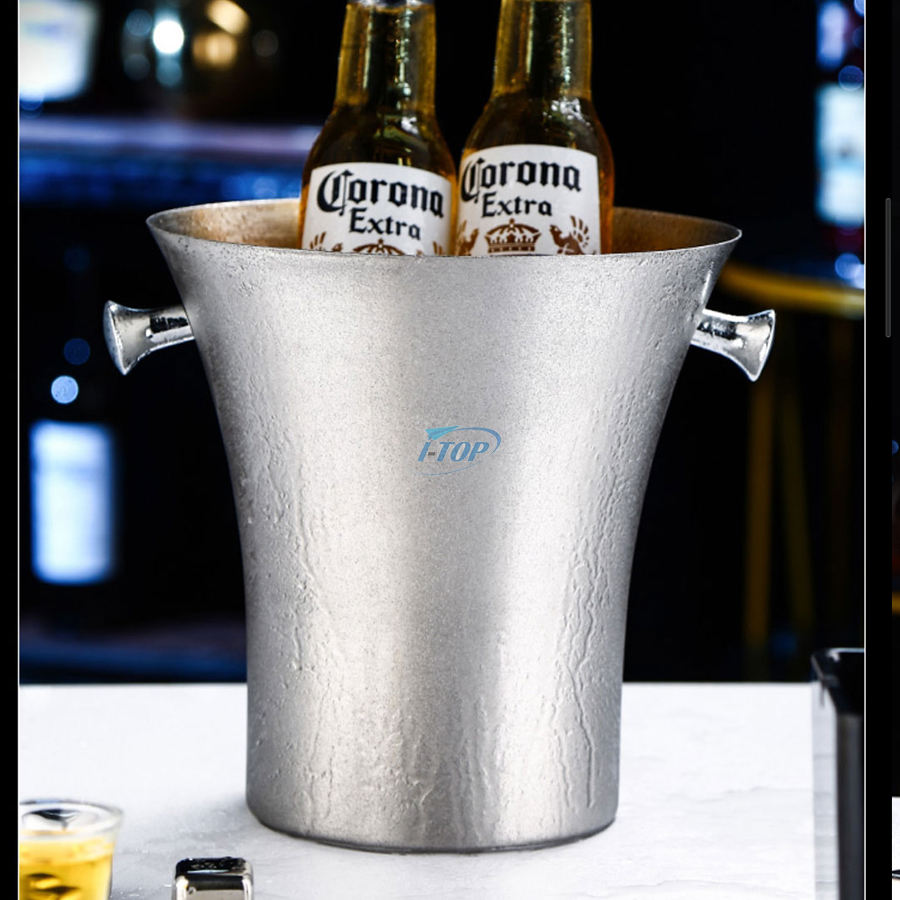 Herramientas de Bar, enfriador de barril de cerveza portátil, cubo de vino de champán, cubo de hielo de acero inoxidable de doble pared para reunión de Buffet al aire libre