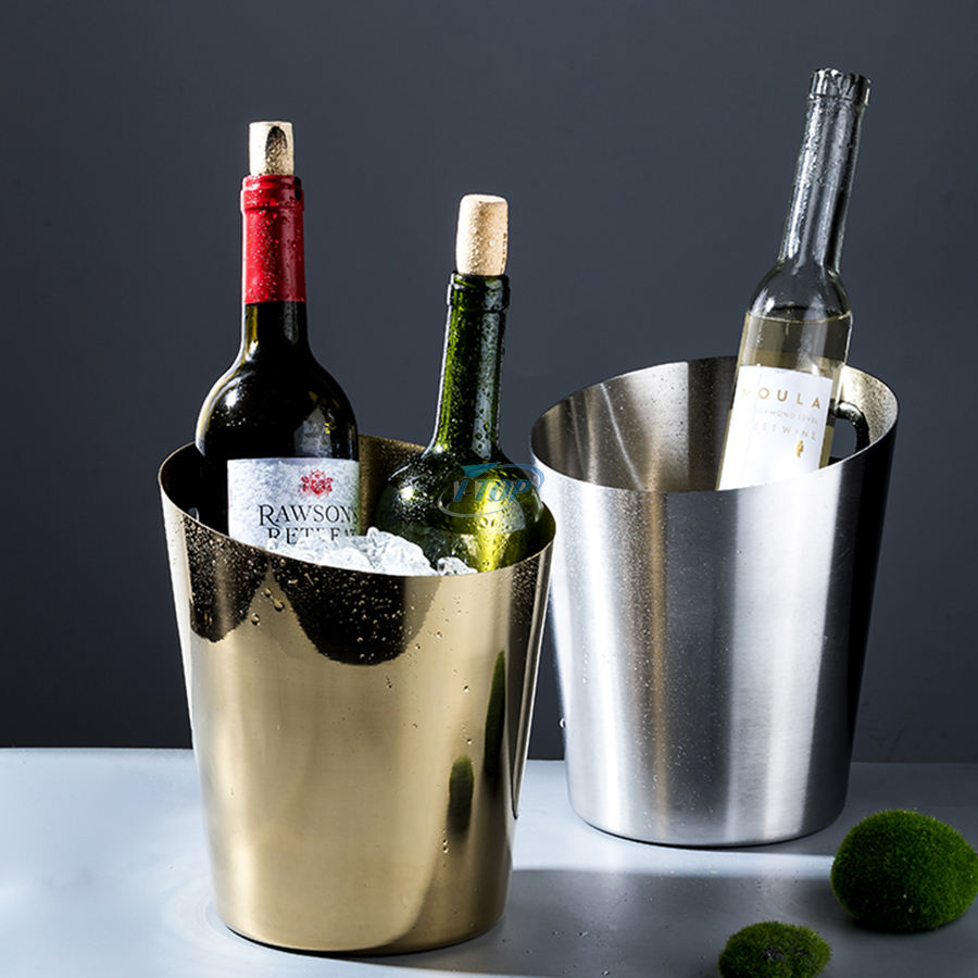 Cubo de hielo de vino de champán de diseño personalizado de 3 litros que se mantiene fresco durante horas Cubo de hielo aislado de acero inoxidable para bar de cócteles