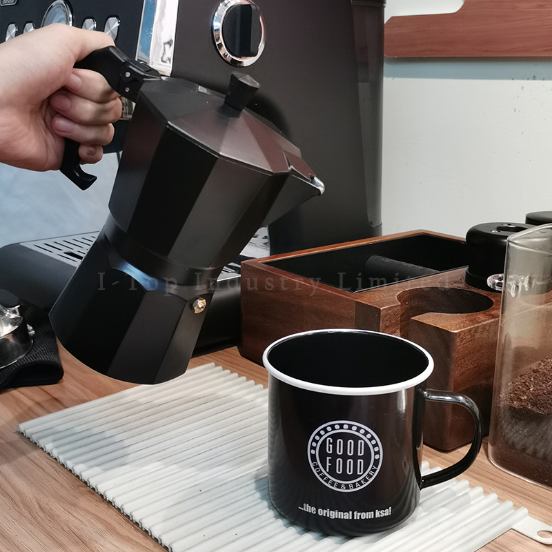 Juego de café Moka para acampar al aire libre, caja de juegos de café portátil con molinillo y moka, taza de café